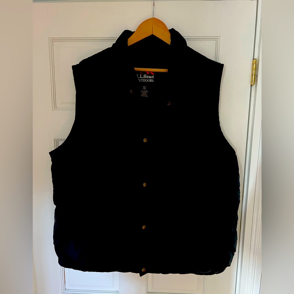 Men’s LL Bean Outdoors Black Down Vest XL TALL~ EUC